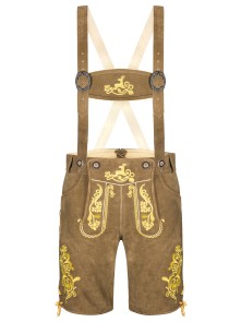 Bavarian Lederhosen short Franziskus (brown-yellow)