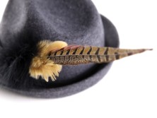 Bavarian hat ladies with feather H7-056 anthrazite 56 cm (M)
