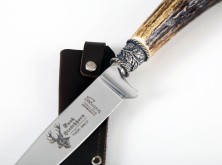 Traditional deer horn knife with snuffbox