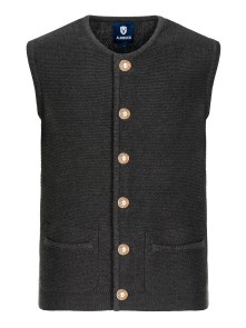 Bavarian knitted vest Hubertus black-anthrazite S