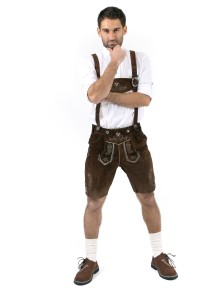 Bavarian lederhosen short Leo (chocolate brown)