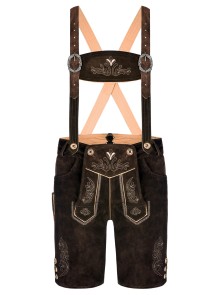 Bavarian lederhosen short Leo (chocolate brown)