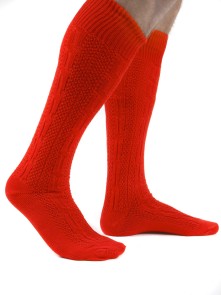 Trachtensocken lang (rot)