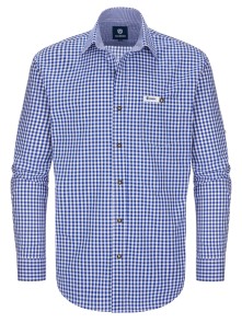 Bavarian shirt Alois (dark blue-checkered)  L (50)