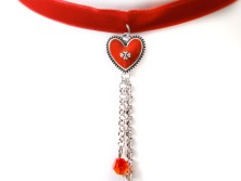 Bavarian necklace with red heart pendant (K27)