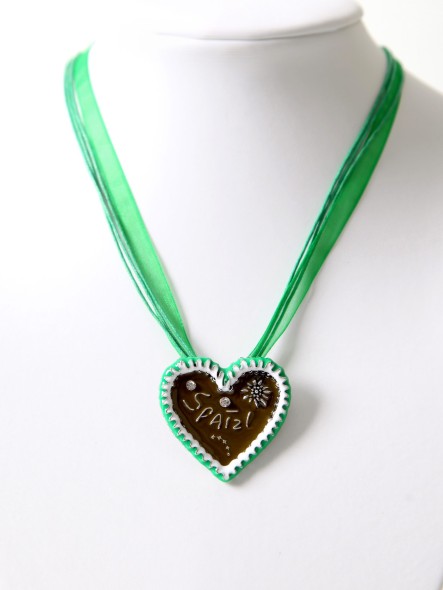 Trachten Halskette grün Spatzl (K31)