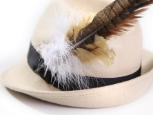 Bavarian hat ladies with feather H10-004 beige 54 cm (S)