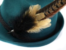 Bavarian hat ladies with feather H11-014 dark turquoise