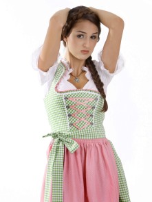 Almbock Mini Dirndl Lucie grün-pink (exclusive)