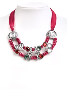 Exclusive collier with beads and stones (K39)