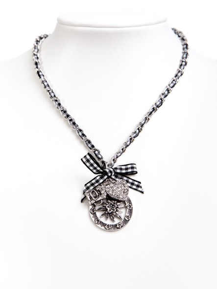 Costume necklace with bavarian pendandts black (K33)