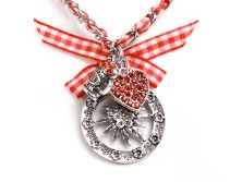 Costume necklace with bavarian pendandts red (K35)