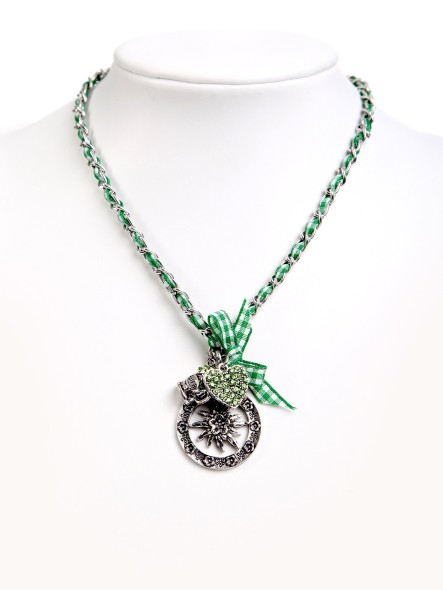 Costume necklace with bavarian pendandts green (K34)