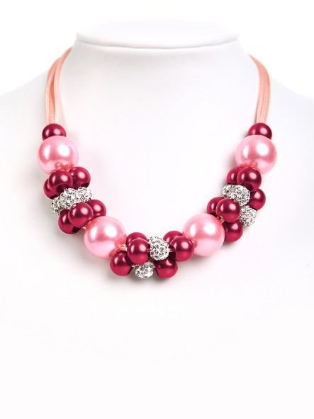 Pearl necklace pink-berry exclusive (K38)