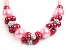 Perlen Halskette pink-beere exklusiv (K38)