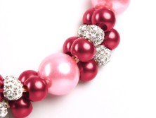 Perlen Halskette pink-beere exklusiv (K38)
