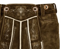 Deerskin pants chamois tanned "Carl Alexander" (antique dark brown used)