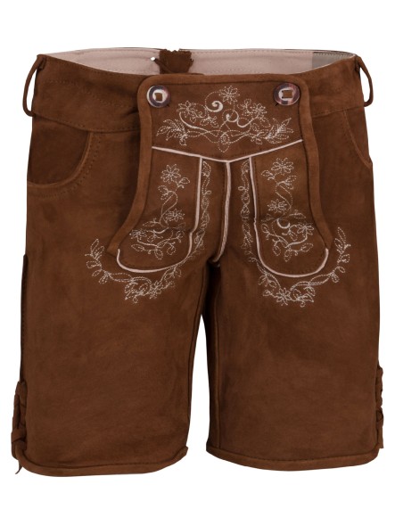 Bavarian ladies lederhosen goat suede Loreen (medium brown)