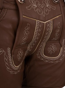 Bavarian ladies lederhosen Catalina extra short (chocolate brown)