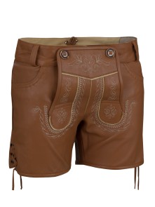 Bavarian ladies lederhosen Catalina extra short (medium brown)