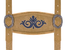 Bavarian short lederhosen Isar with bavarian embroidery (brown) 46