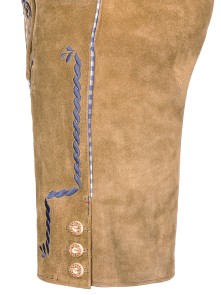 Bavarian short lederhosen Isar with bavarian embroidery (brown) 48