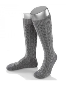 Trachtensocken lang Merino Schurwolle (grau)