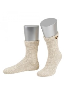 Bavarian socks with heart button of horn (beige)