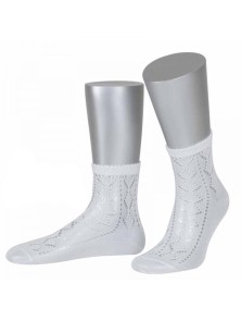 Bavarian socks Nora with ajour pattern (white)