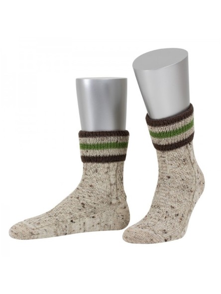 Bavarian stockings short Bert handmade (beige flecked)