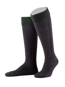 Bavarian stockings Königssee with braid (anthracite)