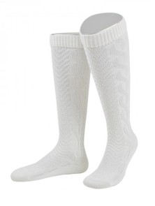 Bavarian socks traditional braids (pure white)