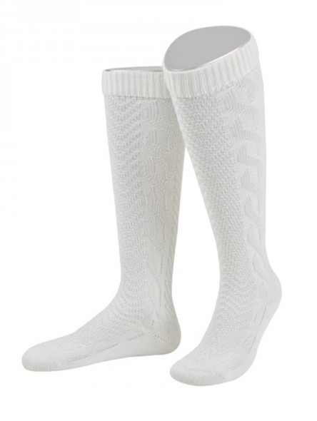 Bavarian socks traditional braids (pure white) 45-47