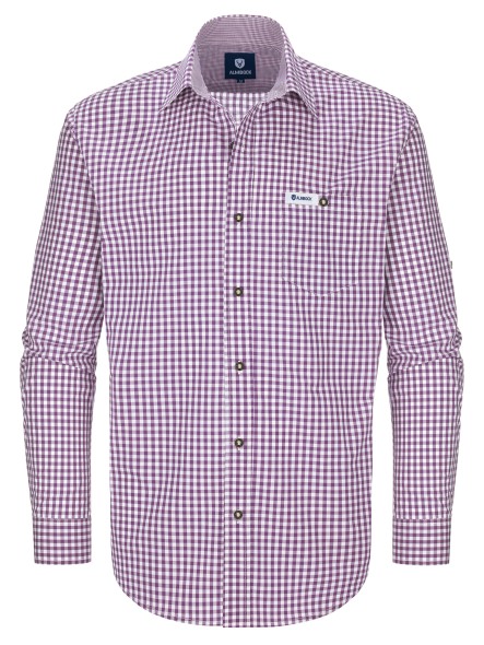 Bavarian shirt Basti (purple-checkered)