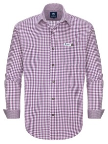 Bavarian shirt Basti (purple-checkered)