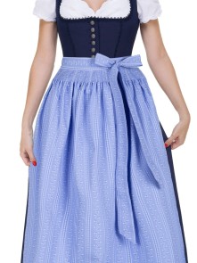 Almbock Langes Dirndl Hannah dunkelblau mit blauer...