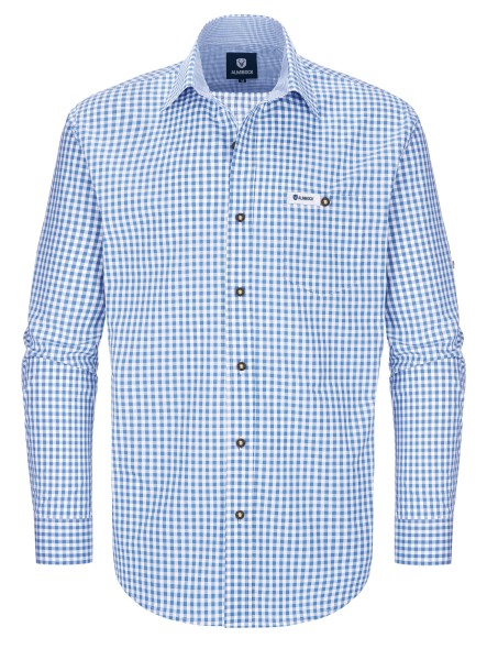 Bavarian shirt Max (sky blue-check) 3XL (58-60)