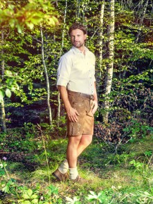 Trachtenlederhose kurz Wildbock Jakob (antikbraun)