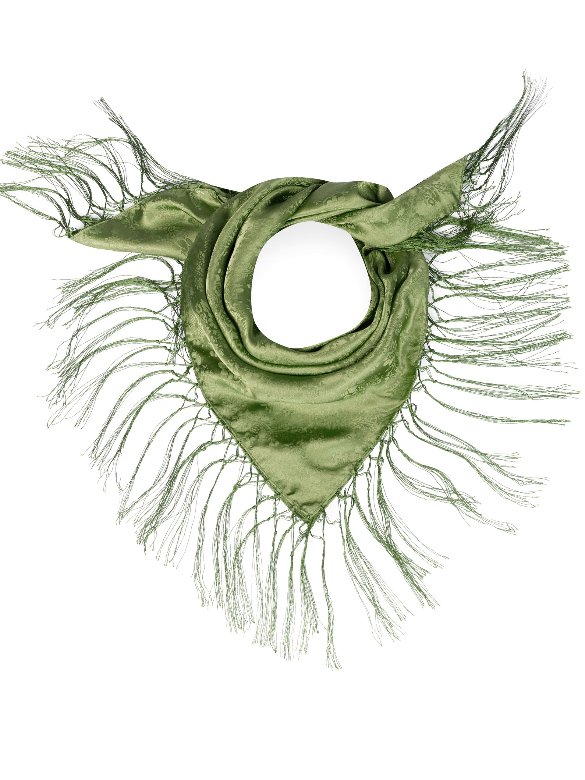 green silk scarf