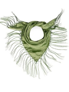 Almbock silk scarf with fringes (green)
