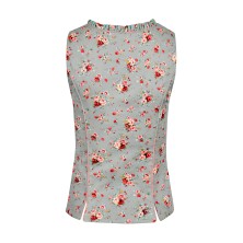 Bavarian bodice Rosa gray with floral pattern