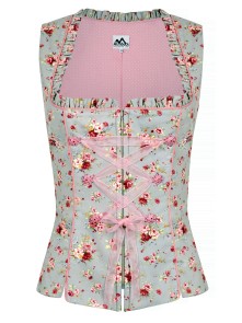 Bavarian bodice Rosa gray with floral pattern 40