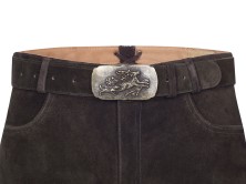 Bavarian lederhosen short Bert with belt (chocolate brown)