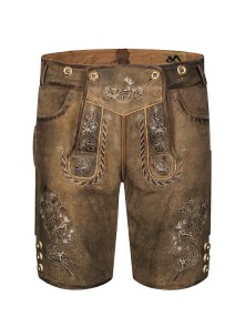 Trachtenlederhose kurz Julius alt-antik Wildbock (braun)