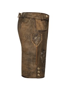 Trachtenlederhose kurz Julius alt-antik Wildbock (braun)