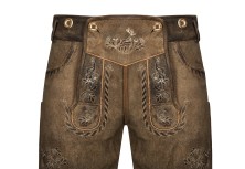 Trachtenlederhose kurz Julius alt-antik Wildbock (braun)