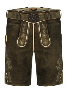 Trachtenlederhose kurz Graz Wildbock braun antik