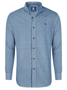 Trachtenhemd Florian blau-weiss-gestreift S (46)