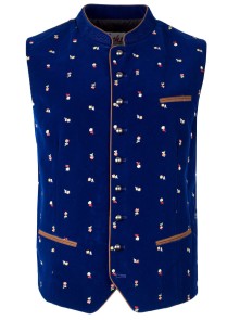 Bavarian vest Pius pattern (royal blue)