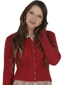 Bavarian ladies cardigan Romy (red)